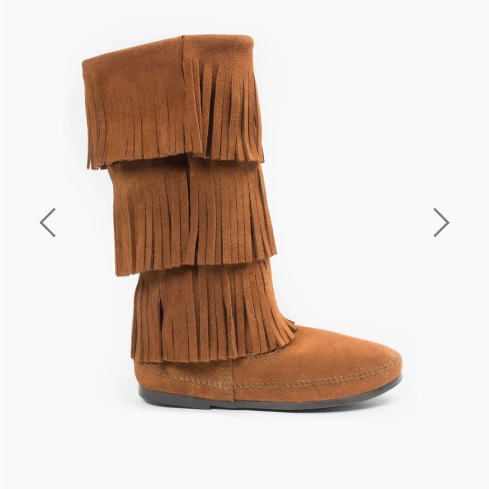 Minnetonka 3 layer pull-on fringe boots